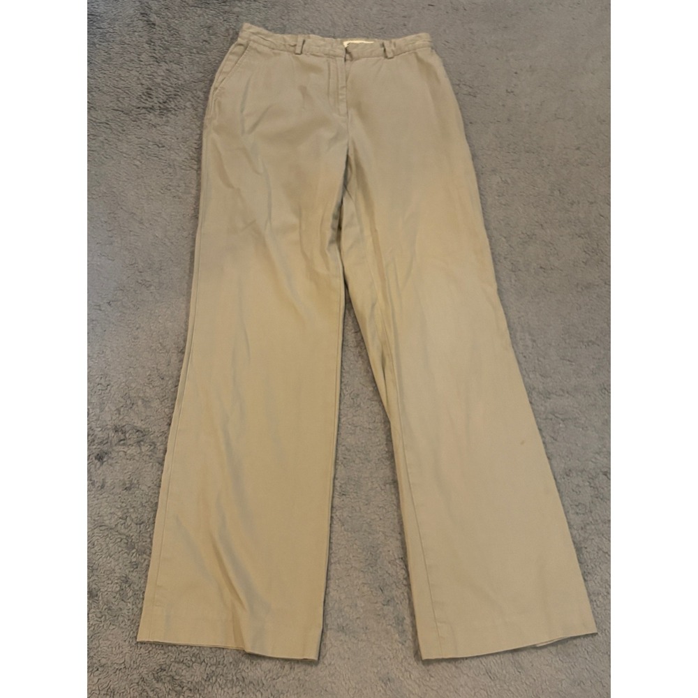 Eddie Bauer Womens Khaki Chino Pants Size 6 Tan Cotton Straight Leg High Rise
